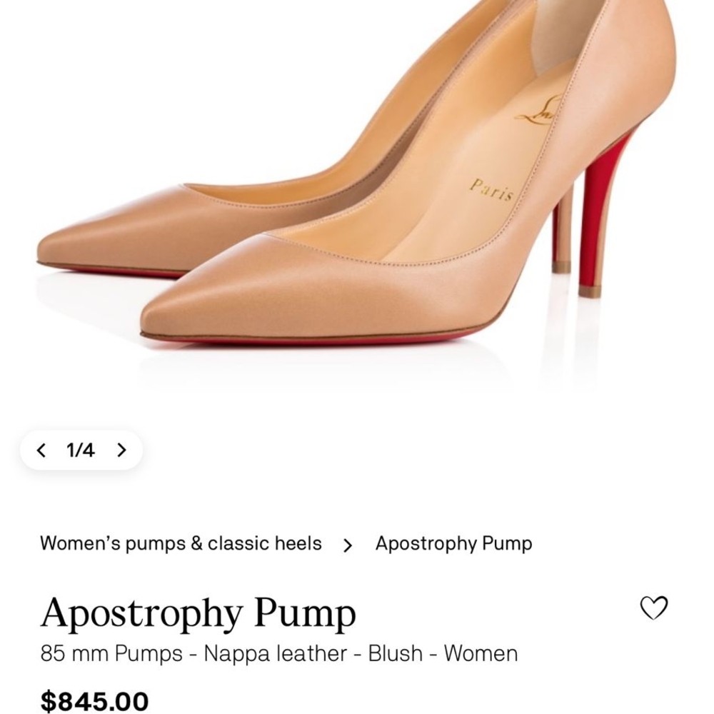Christian Louboutin Blush Heels with Red Sole